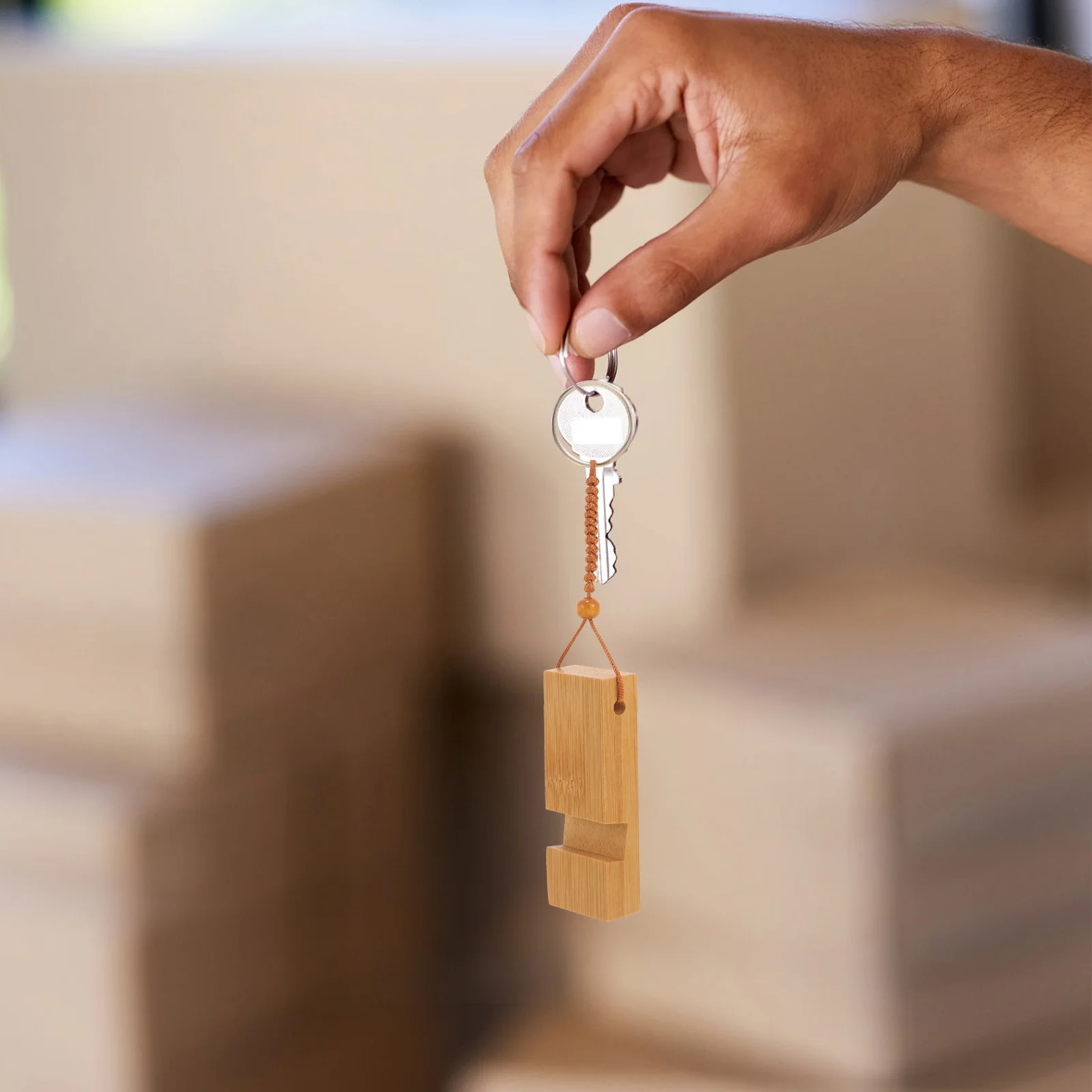 Mini Mobile Phone Holder Base Cell Stand Cellphone Keychain Ring Nickel-plated Iron Keychains