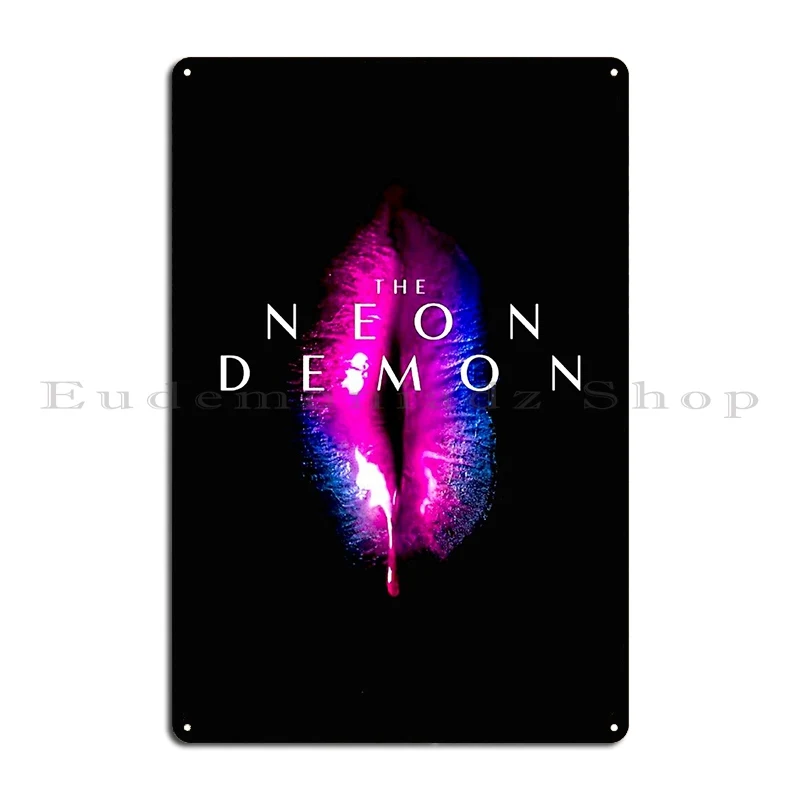 Neon Demon Lips Of Hell Metal Signs Pub Iron Club Pub Mural Tin Sign Poster