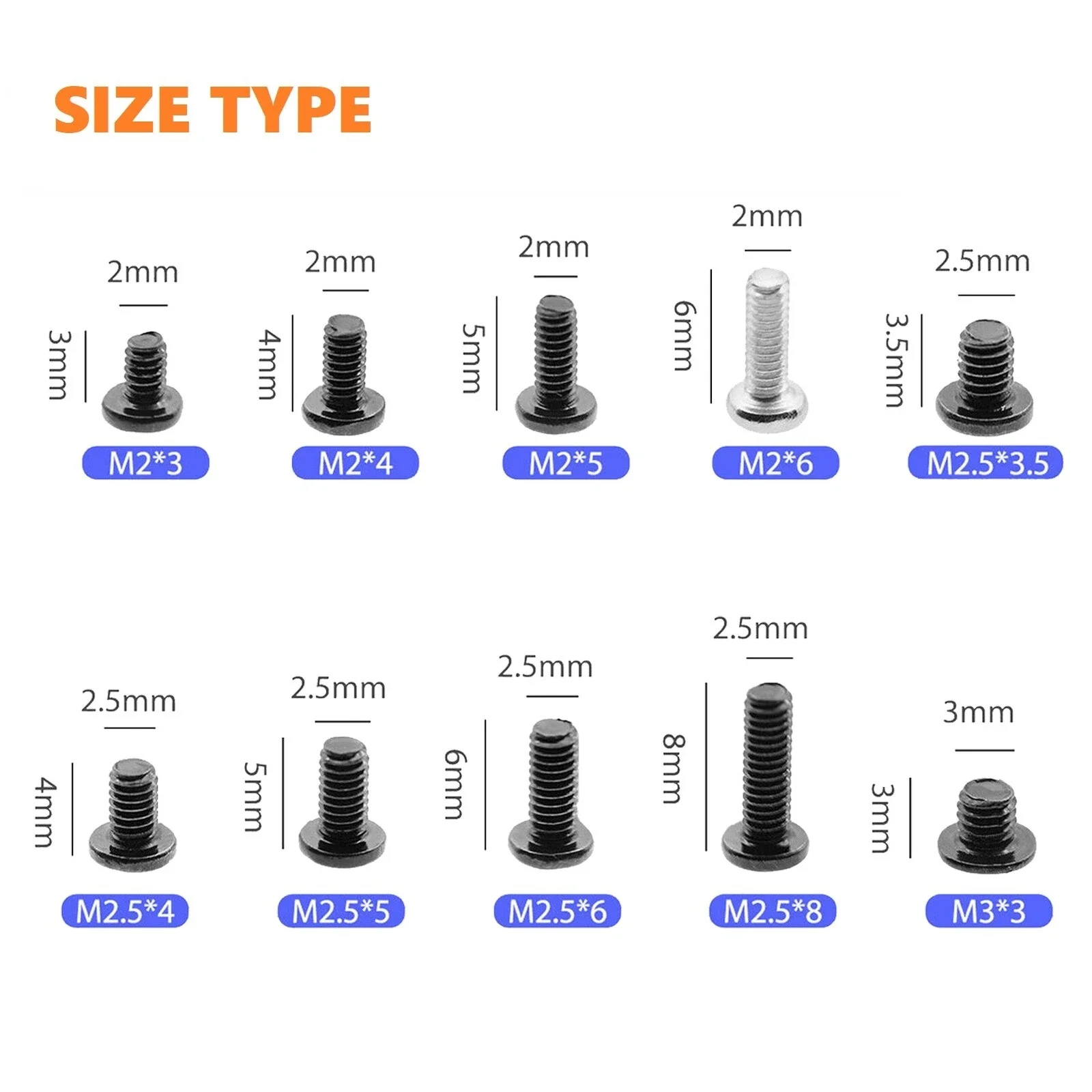 500 pz Universale Del Computer Portatile Notebook Vite Kit Set M2 M2.5 M3 Riparazione Elettronica per Phillips Testa Piatta Piccola/Piccola Macchina viti Set