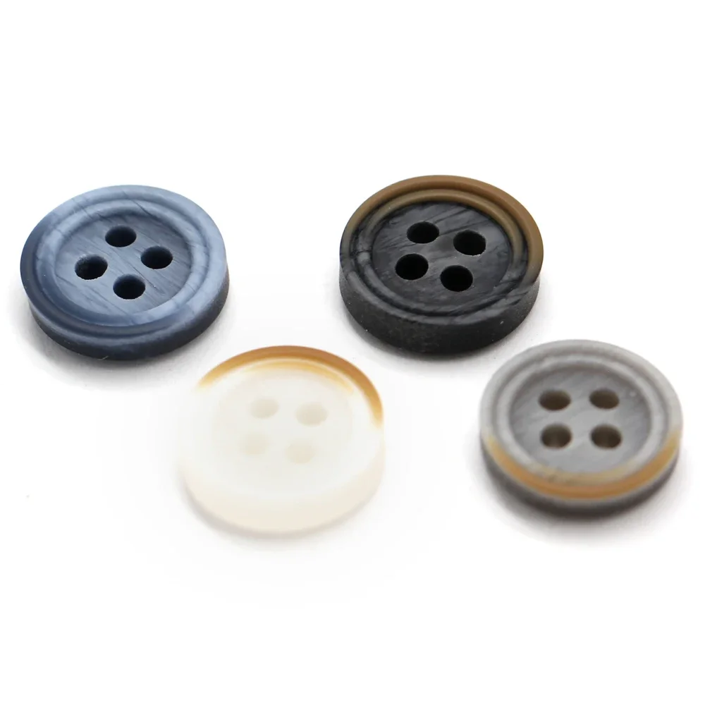 HENGC 4 Holes 9/10/11mm Men Shirt Resin Buttons For Clothing Fashion Busniess Blouse Polo Handmade Decorations Sewing Supplies