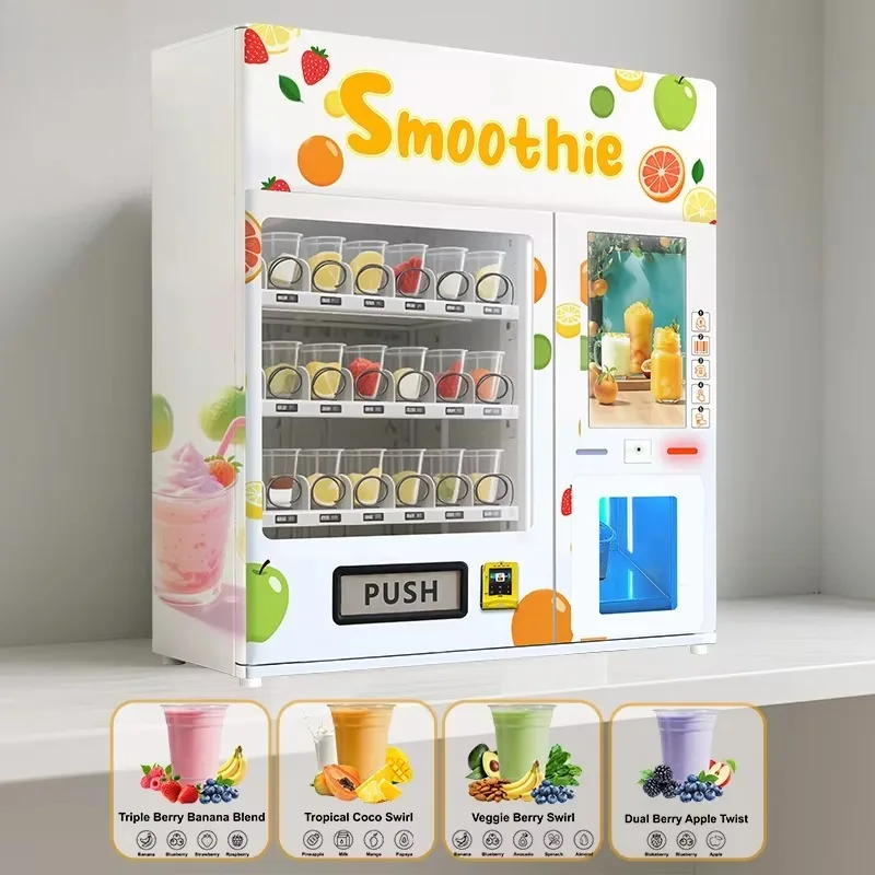 Custom Self Service Fruit Smoothie Vending Machine Cold Drink Beverage Vending Machine For Cafe Shopping Mall Public Area