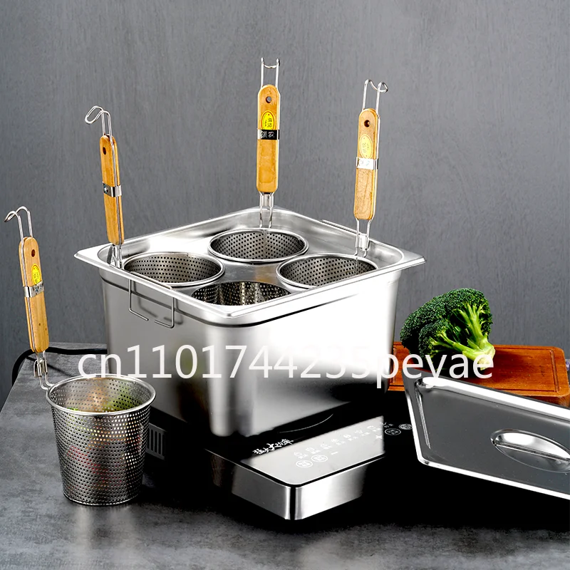 Commercial Stall Square Basin Malatang for Pot Soup Powder  Noodle Shrimp Slippery Dumpling  Fryer Gas Induction Cooker