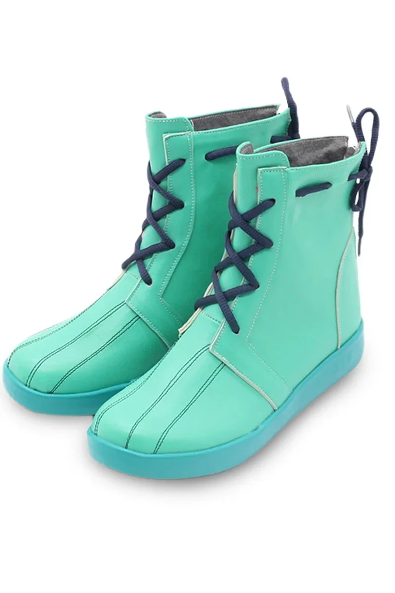 PJSK Kaitoo Scarpe Cosplay Scarpe in pelle PU Stivali di Carnevale di Halloween Accessori di gioco Puntelli Cosplay Realizzati su misura