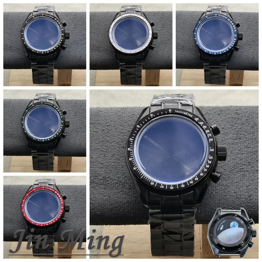 Stainless Steel Watch Case With Moon Back Cover Compatible With VK63 VK64 Movements  Ideal Watch Accessory For 20mm Straps
