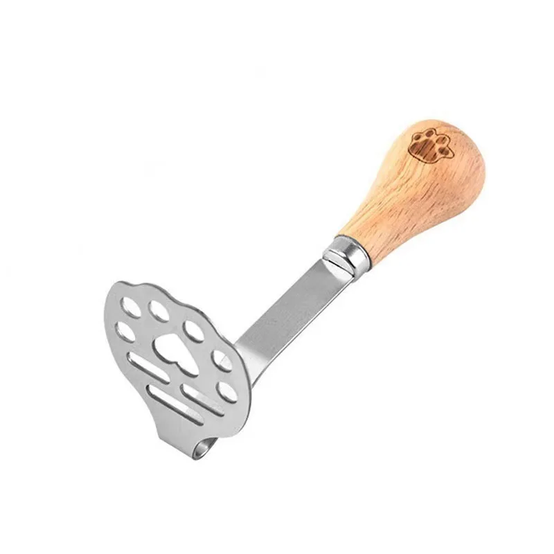 

YJQ 2PCS Stainless Steel Wooden Handle Mud Press Food Grade Mashed Potatoes Household Baking Mash