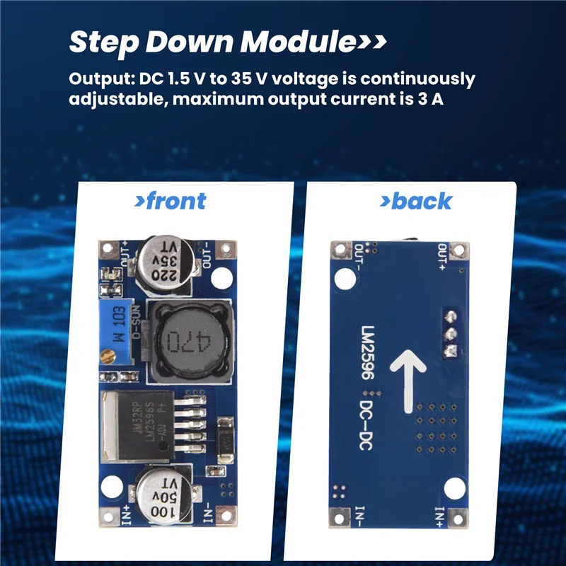 6-pack LM2596 DC naar DC Buck-converter 3,0-40V naar 1,5-35V voeding Step Down-module (6-pack)