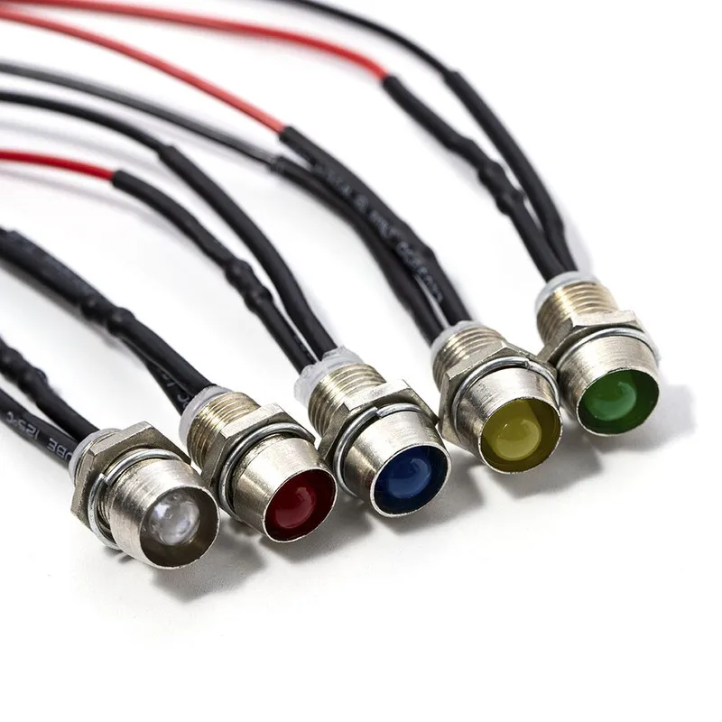 10 قطعة أضواء مؤشر LED للسيارة الطيار لوحة القيادة السوبر مشرق مصباح شاحنة قارب 8 مللي متر تيار مستمر 12 فولت القيادة شعاع لمبة الأجزاء الخارجية