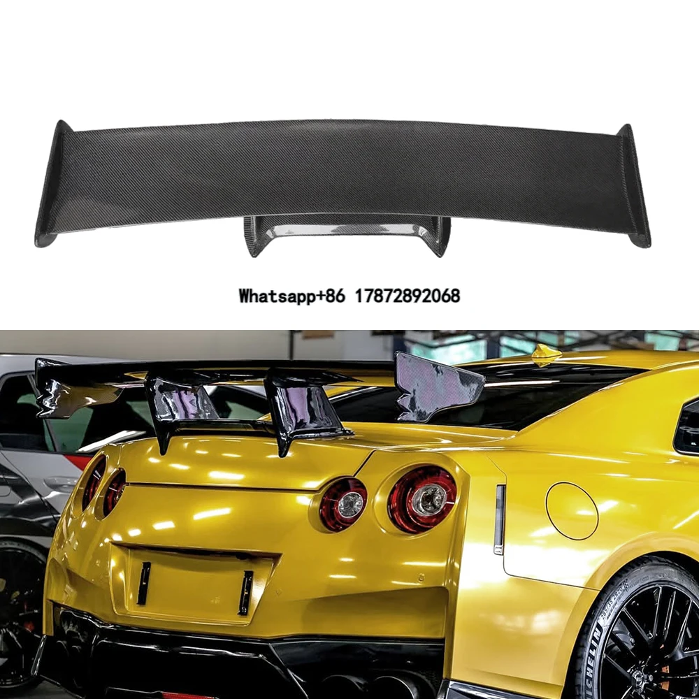 

Style Double Deck High Polished Carbon Fiber Rear Trunk Spoiler Wing for GT-R R35