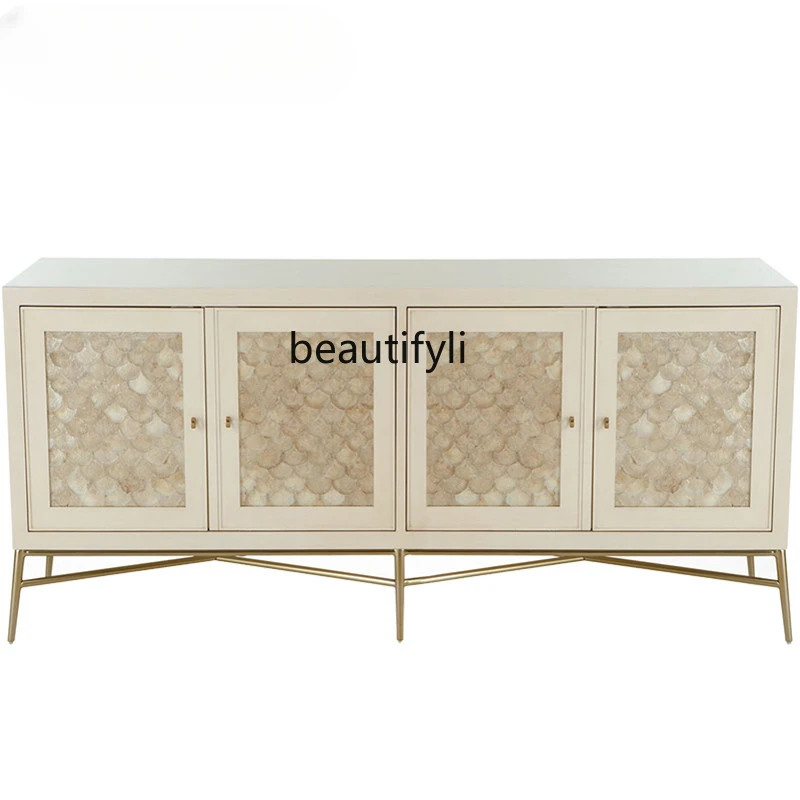 

American Light Luxury Post-Modern Stainless Steel TV Cabinet Sofa Back Cabinet Sideboard Cabinet Model Room