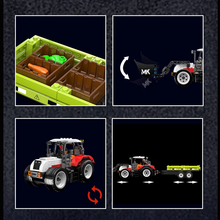 24093 مقطورة زراعية/محمل سيارة MOC بنة سلسلة مركبات زراعية 504 قطعة تجميع السيارات المجنزرة نموذج الطوب اللعب هدية #1