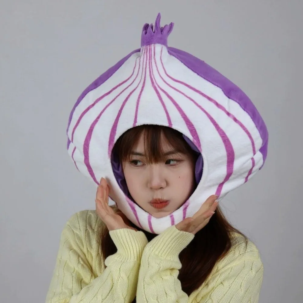 

Eggplant Creative Fruit and Vegetable Hat Thick Soft Nutrition Month Hat Stretchy Playful Pullover Cap Kids Adults