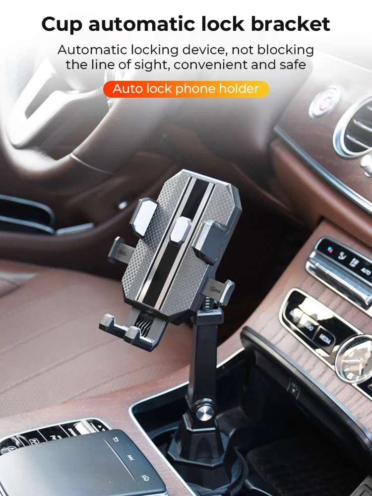 Einstellbare Auto Tasse Halter Handy Halterung Ständer Universal Auto Wasser Tasse Halter Mobile Handy Halterung Unterstützung Für Iphone 13 – Detail 2