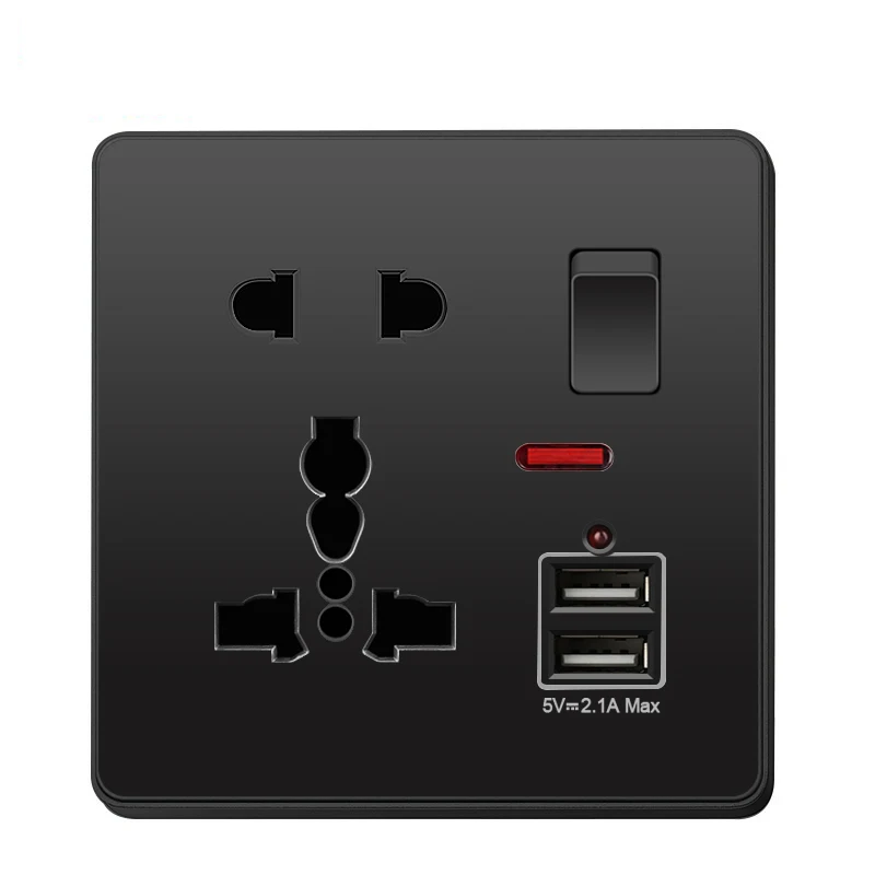 5 قطعة 5 فولت 2.1A CE 16A المزدوج شاحن USB ميناء 13A العالمي العالمي 5 حفرة USB مقبس الطاقة الجدار الاتحاد الأوروبي القياسية التبديل منفذ التحكم Pa