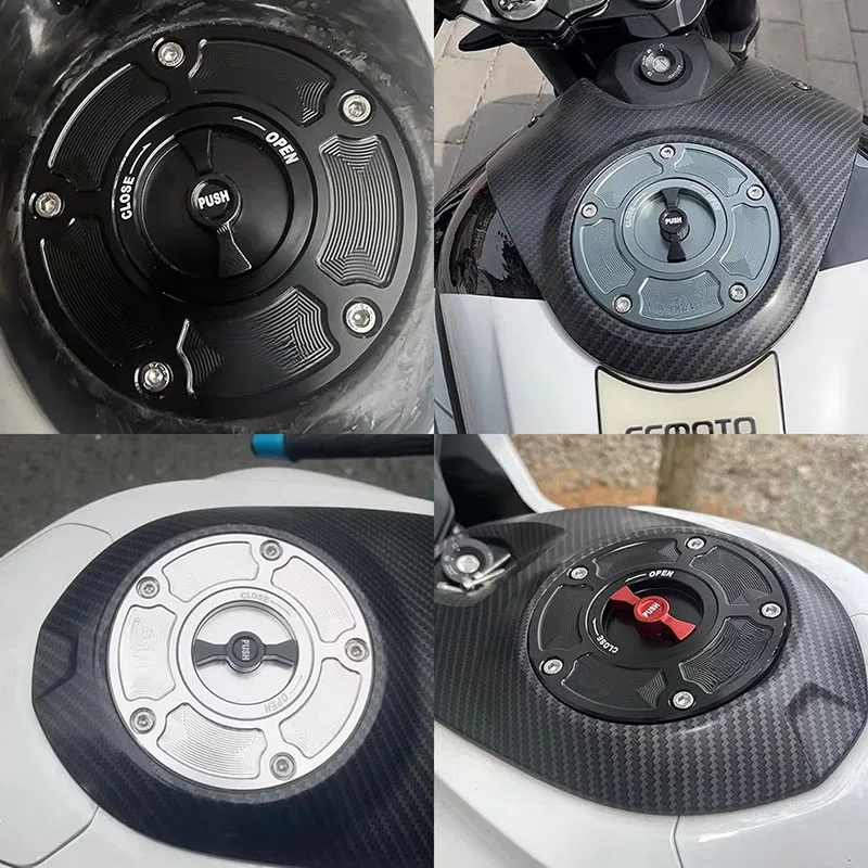 For CFMOTO 250SR 450SR MY22 NK250 CNC Fuel Gas Tank Cap Cover Aluminum Keyless Motorcycle Accessories