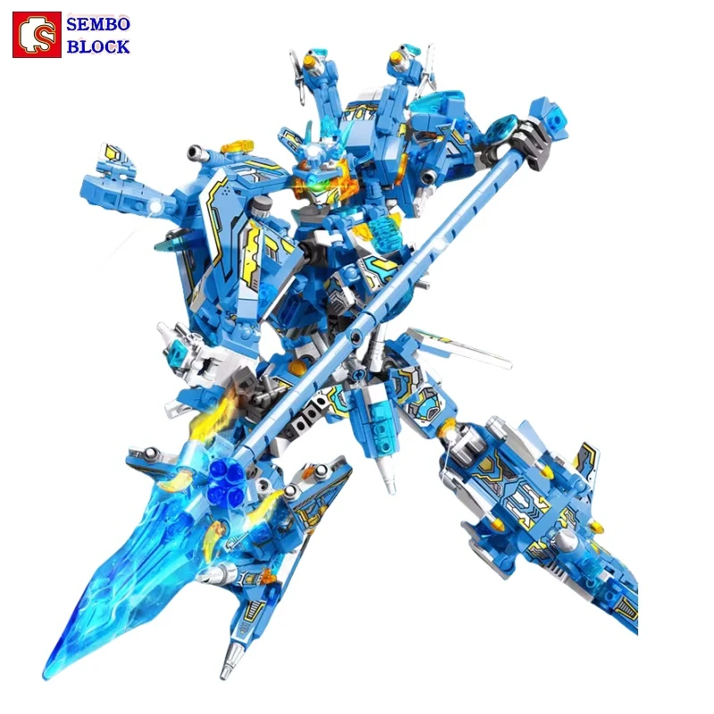 

SEMBO Zhao Yun transforming mecha robot assembly building block kit MOC battleship aircraft model building blocks boy toy gift