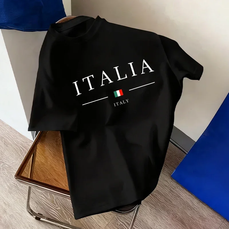 8 Styles Home Outdoor Comfort Cotton Tee Oversize Italy Fashion Men's T-shirt Spring Summer Daily Casual Sports Short Sleeve Top