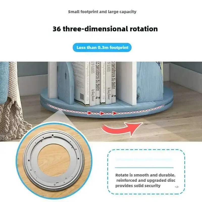 

Book Stand Simple Household Space Saving Simple Landing Student Creative Storage Bookcase Storage Shelf Rotating Bookshelf