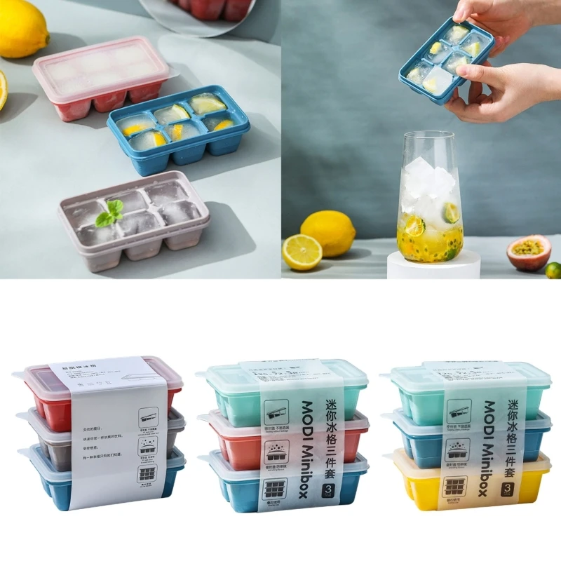 3x Ice Cube Mold Easy Release Silicone Ice Tray Mold Multifunctional Reusable