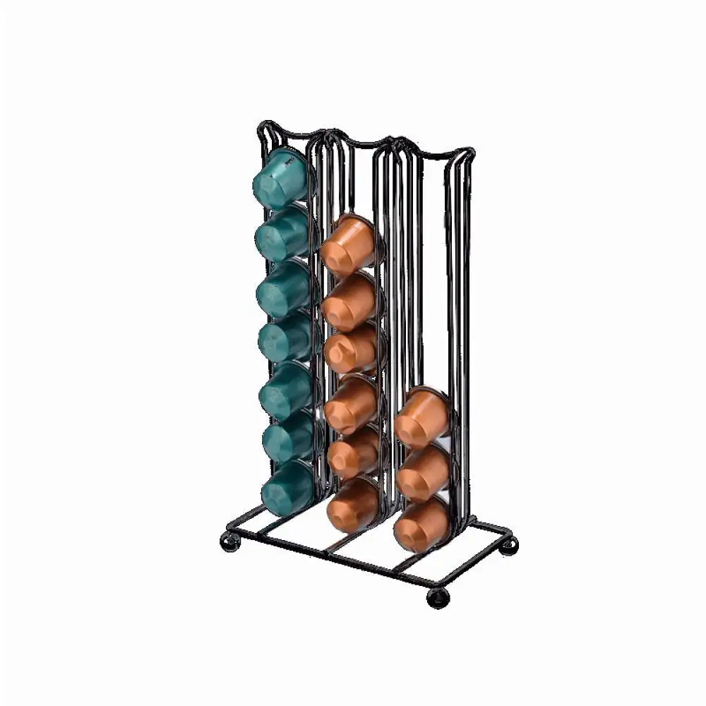 Coffee Capsule Holder Black Plastic Nespresso Capsule Stand 42 Capacity Beverage Accessory Wholesale Price