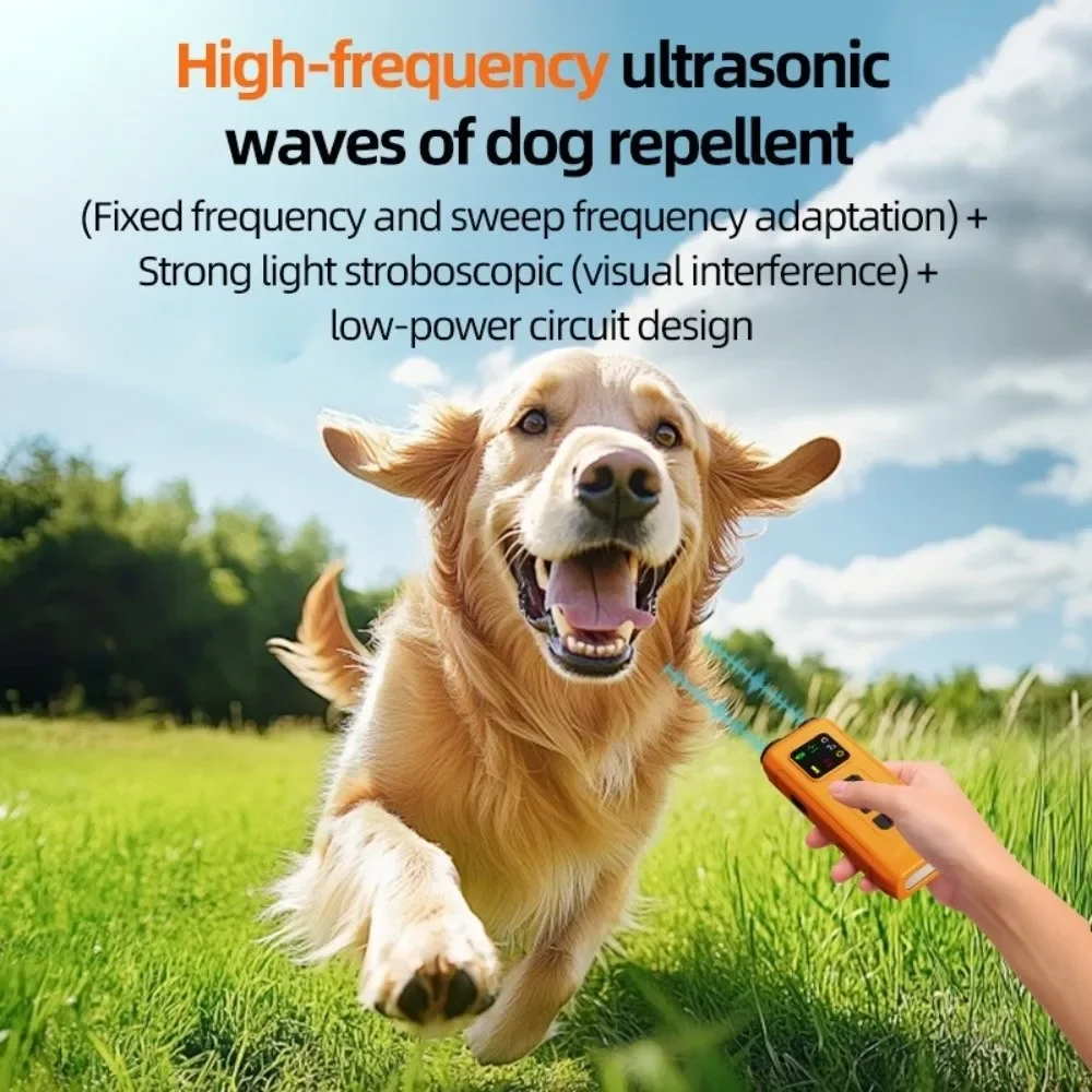 

3 режима, инструмент для дрессировки собак, 32 фута, безопасный контроль лая для собак, портативные ультразвуковые устройства против лая, 30 кГц, светодиодные