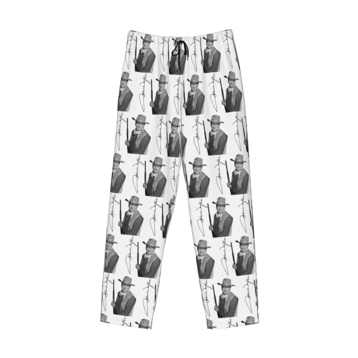 

Custom John Wayne Signature The Duke Pajama Pants Men Sleepwear Sleep Lounge Bottoms with Pockets