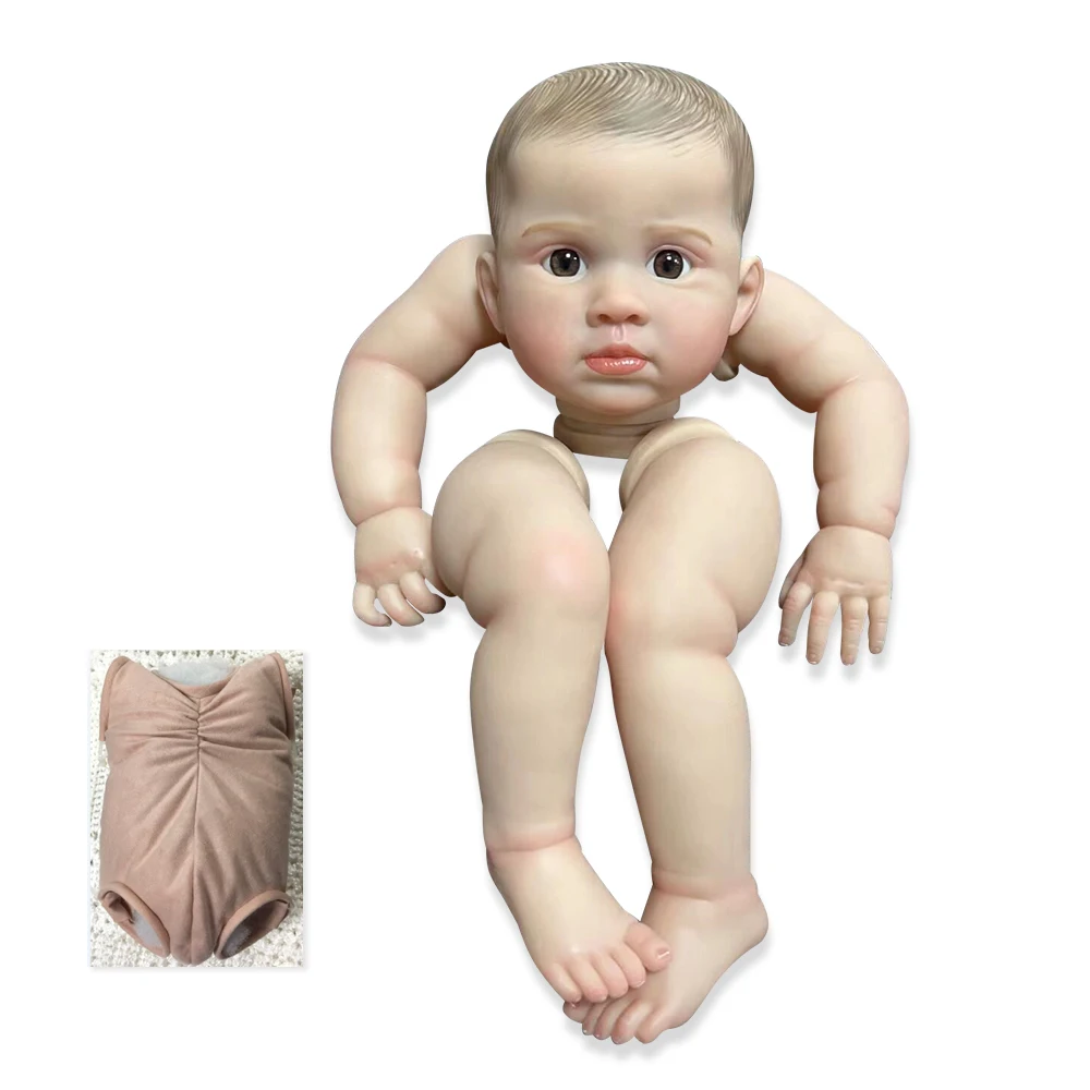 24inch Already Painted Kits Very Lifelike Baby with Many Details Veins DIY Bebe Reborn Doll Parts Cloth Body Included