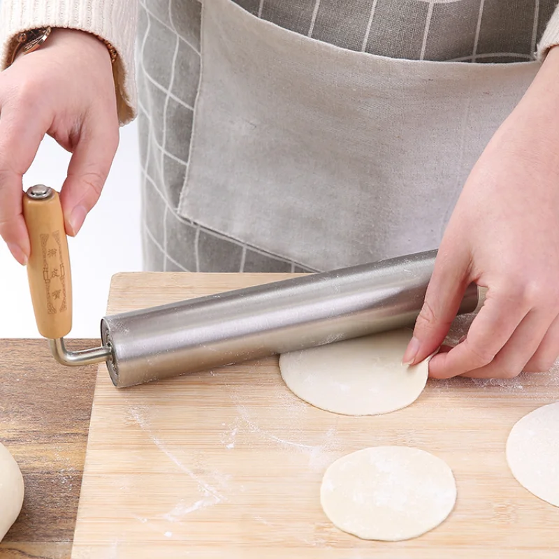 

Stainless Steel Rolling Pin Adjustable Thickness Semi-automatic Roller Type Home Baking Dumpling Skin Artifact Kitchen Tool