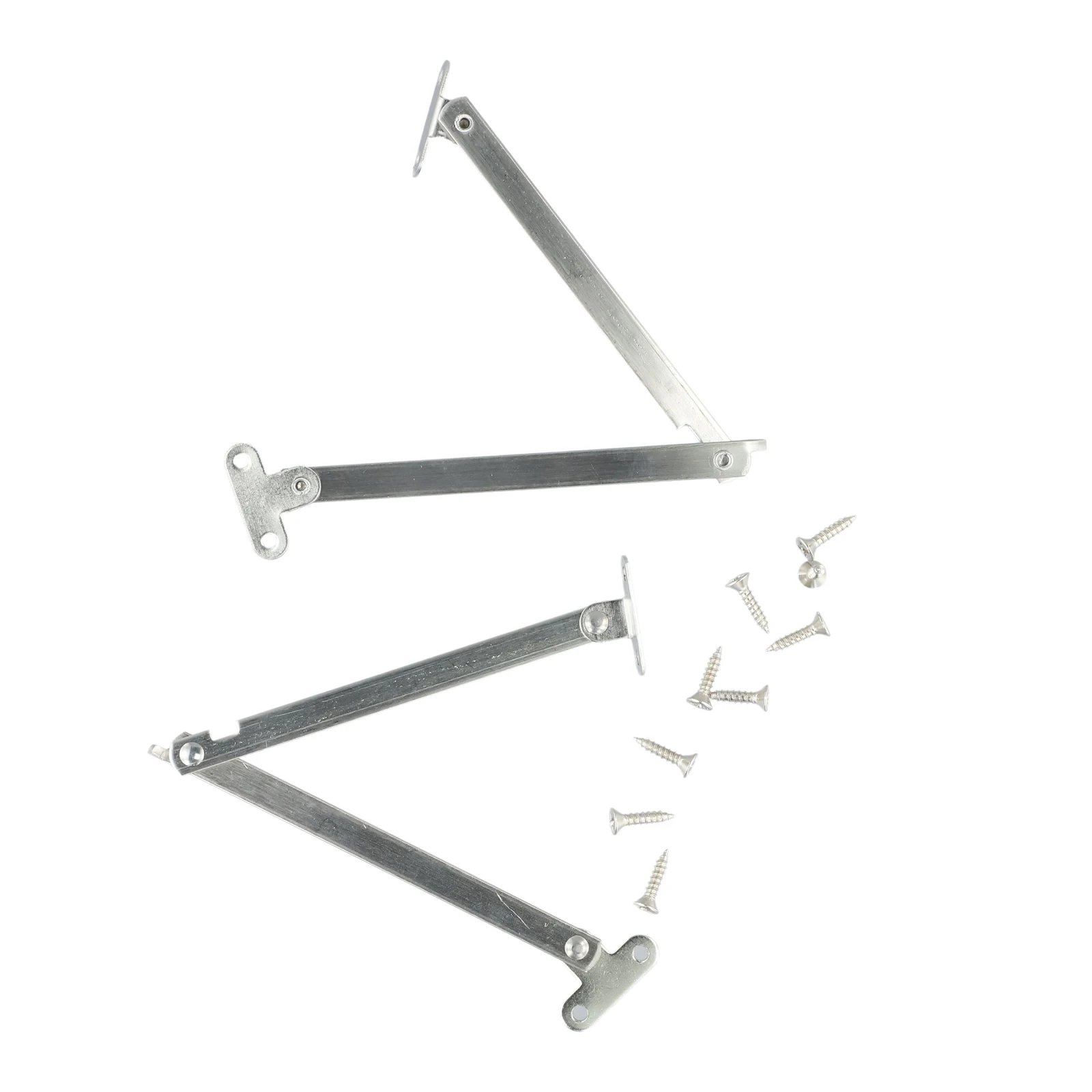 Movable Lift Up Support Silver Screws Lifter Bookcase Hardware 2pcs Stainless Steel Folding Rod Cabinet Useful