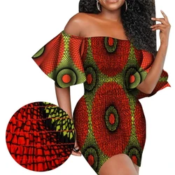 Women's Kente Corset Strapless Dress Stretch Bodycon Wedding Club Mini Short Dress Customized Summer Sexy Dress Wy3586