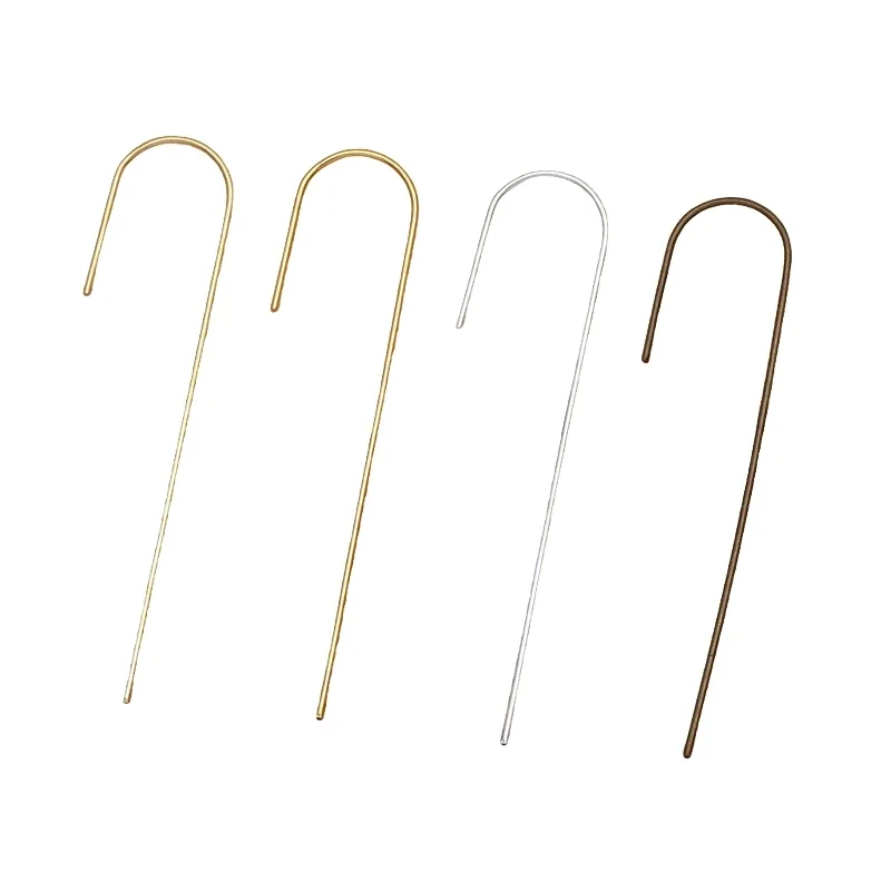 BoYuTe (100 Pieces/Lot) 54*13*0.7mm Metal Brass Long Ear Hook Earring Accessories Diy Handmade Jewelry Findings Components