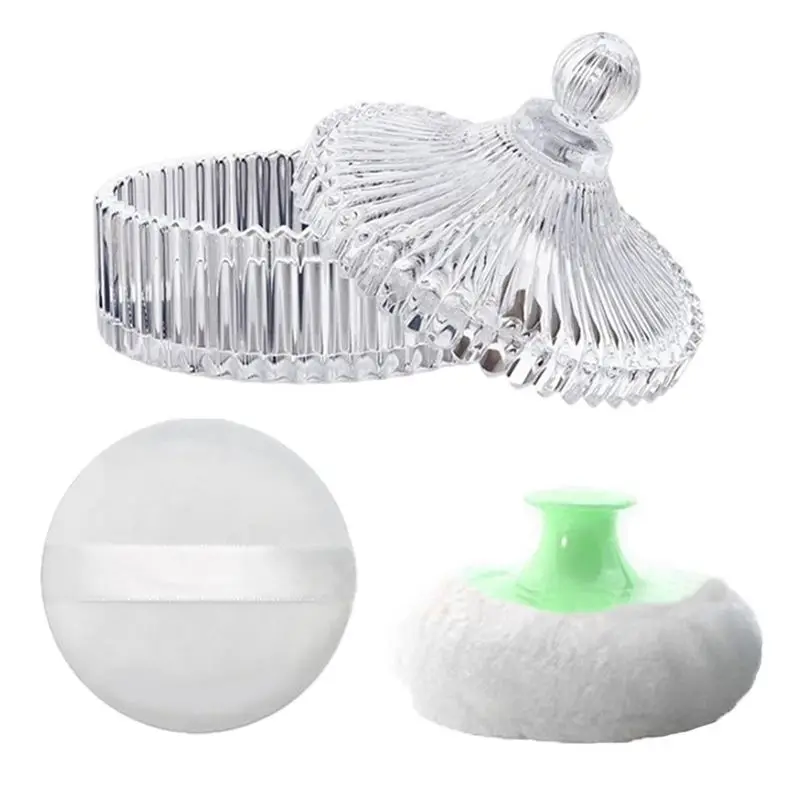 

Новый набор: пудреница и контейнер для пудры, пудреница для нанесения рассыпчатой пудры для женщин и детей, контейнеры для пудры для сухого и влажного нанесения