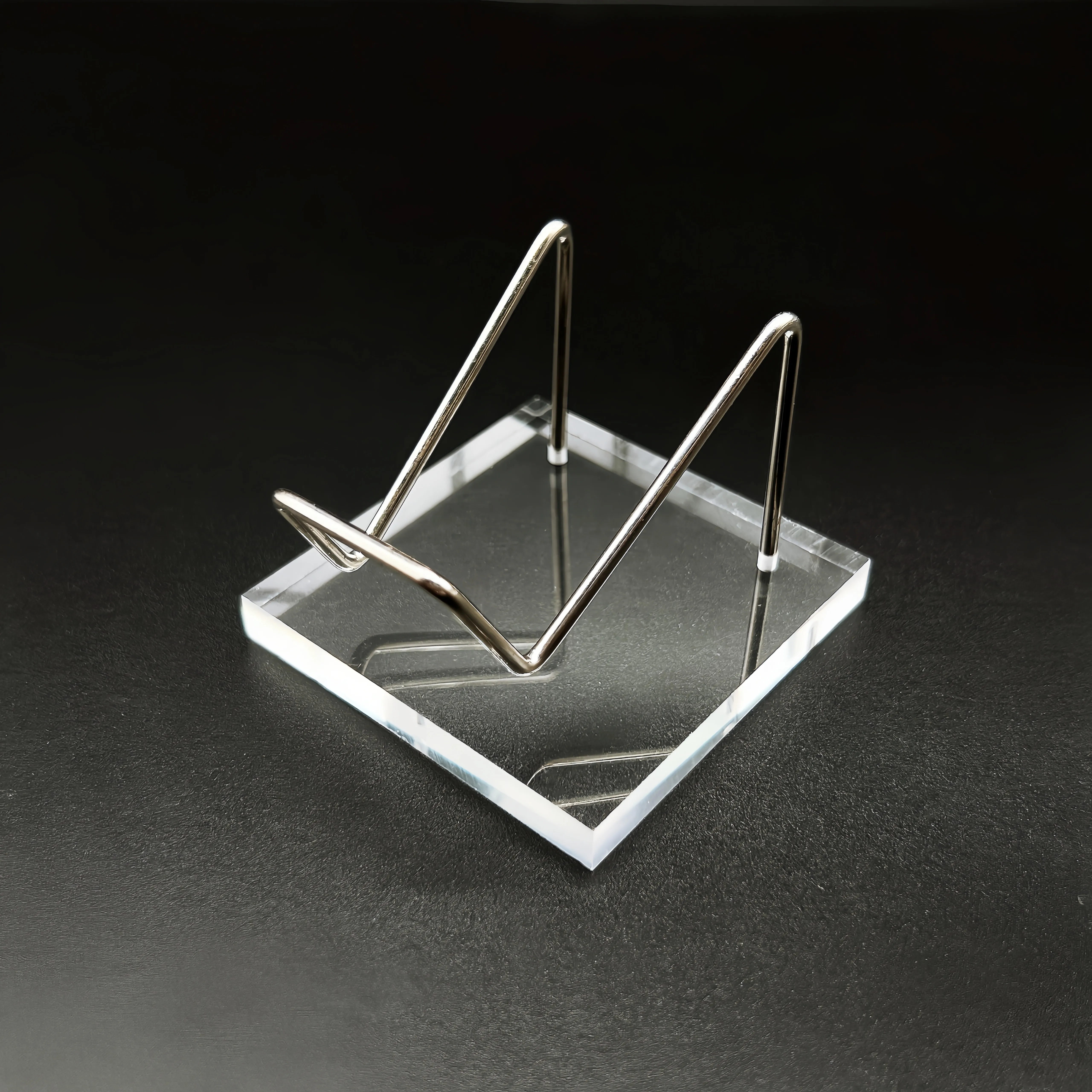 Metal Display Stand with Clear Acrylic Ornament Base Crystal Stone Mineral Collectibles Sphere Holder Shelf for Shop Museum