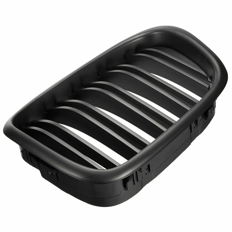 ABGE-4X Przednia Kratka Nerka Zderzaka Zamiennik Podwójne Listwy Grillów Do BMW E39 Serii 5 525 528 1995-2004 Matowa Czerń