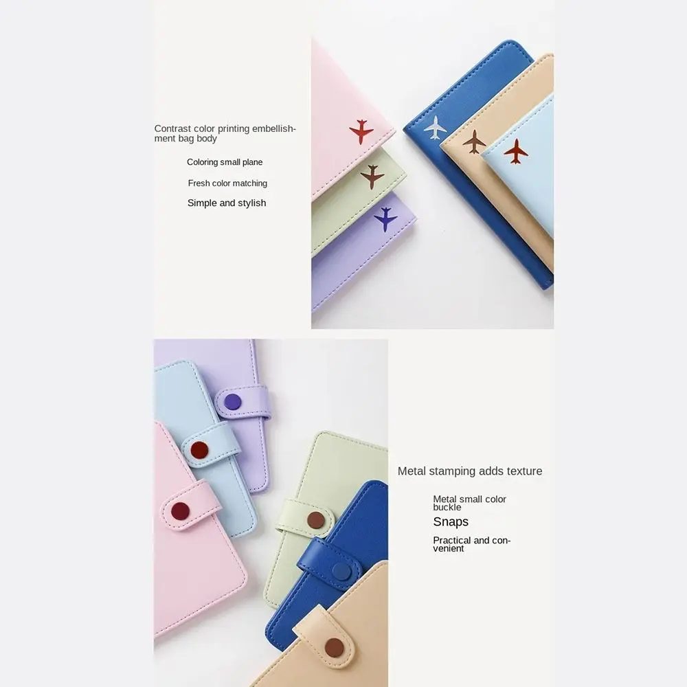 

Wallet Passport Storage Bag Multi-layer Solid Color Document Passport Storage Clip Anti-theft Multifunctional Passport Holder