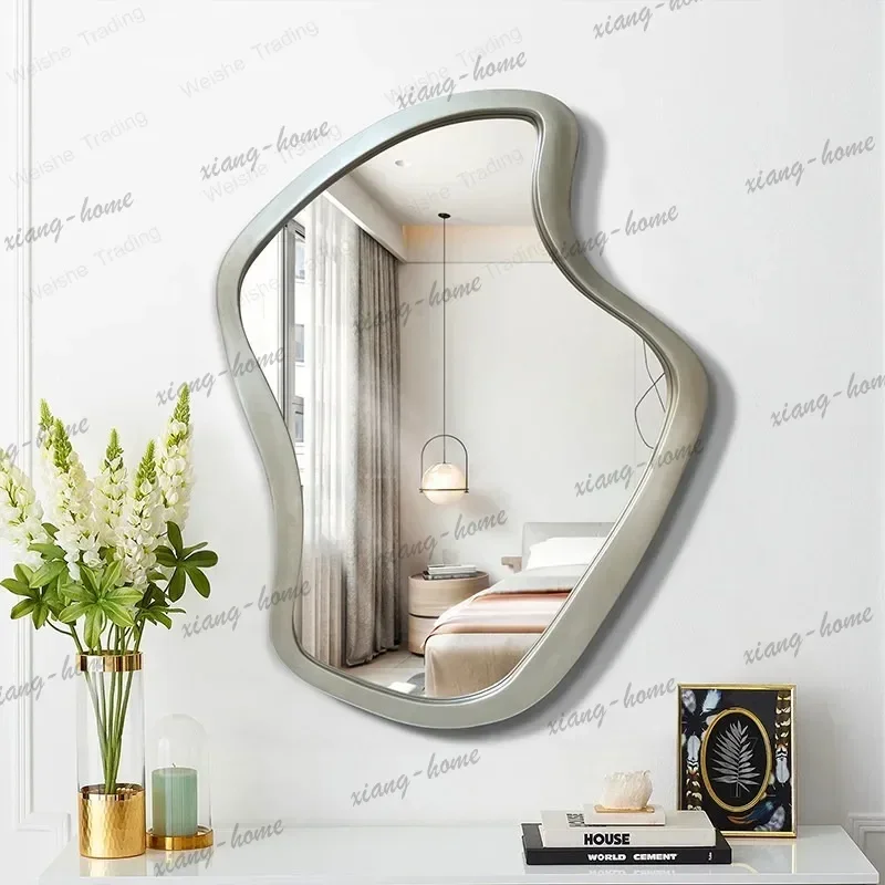 ld Nordic irregular vanity mirror light luxury wall hanging art decoration special-shaped anti-fog bathroom vanity mirror