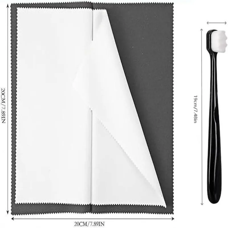 【4 Pcs Jewelry Polishing Kit】Polishing Cloth & Brush Set for Silver, Gold, Metal Cleaning - Jewelry Care & Restoration Tools