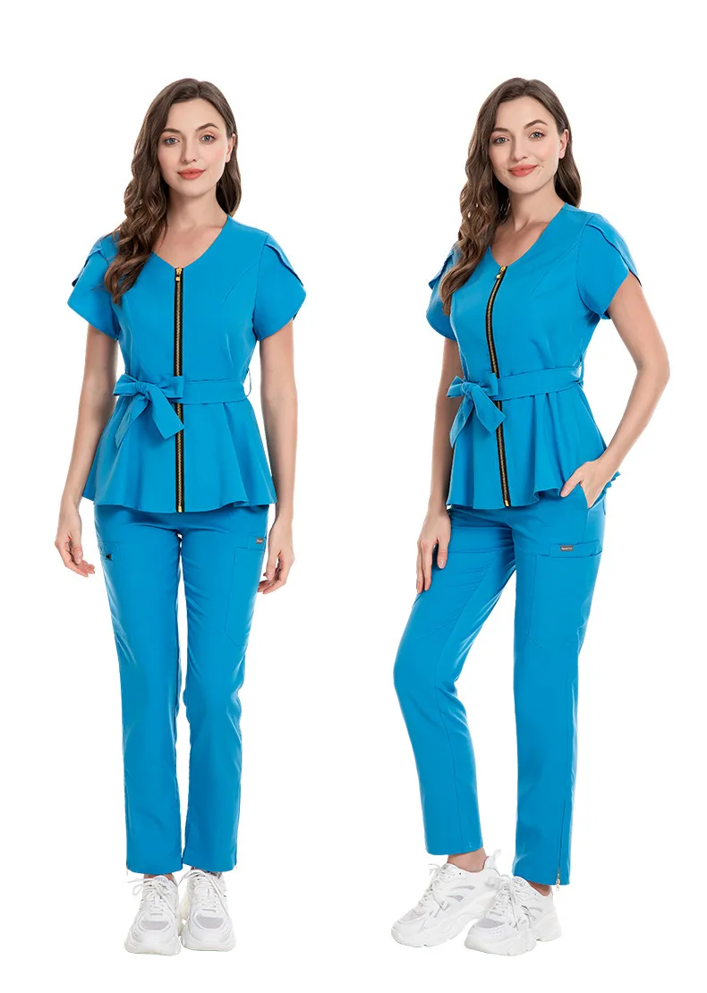 Scrub donna uniformi mediche tute chirurgiche ospedaliere per le donne clinica odontoiatrica salone di bellezza abbigliamento da lavoro set di Scrub per infermiere