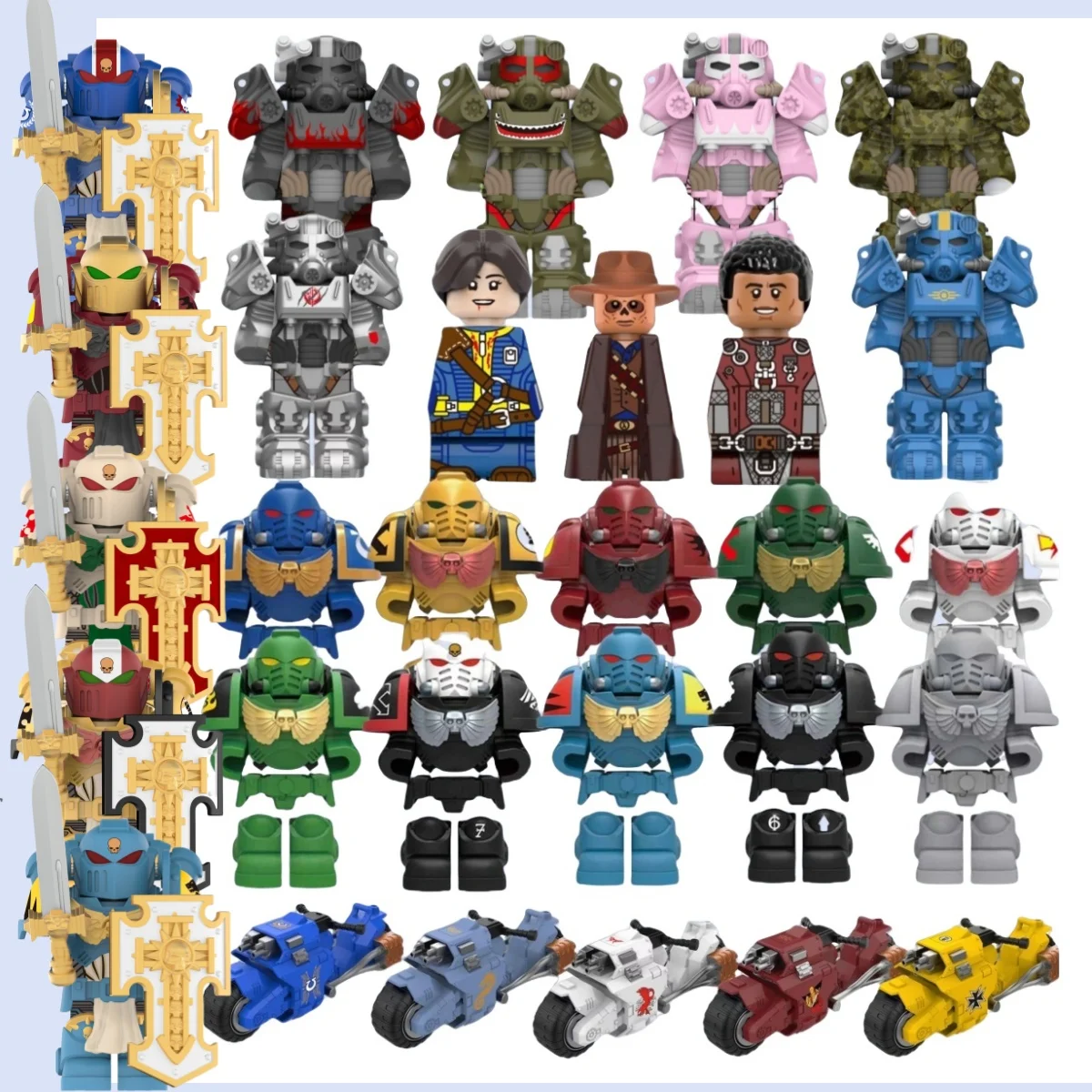 MY611 MY615 Bricks Doll Dark Ange Blood Angel Ultramarines Salamanders Mini Action Figure Model Toy Building Blocks Gift