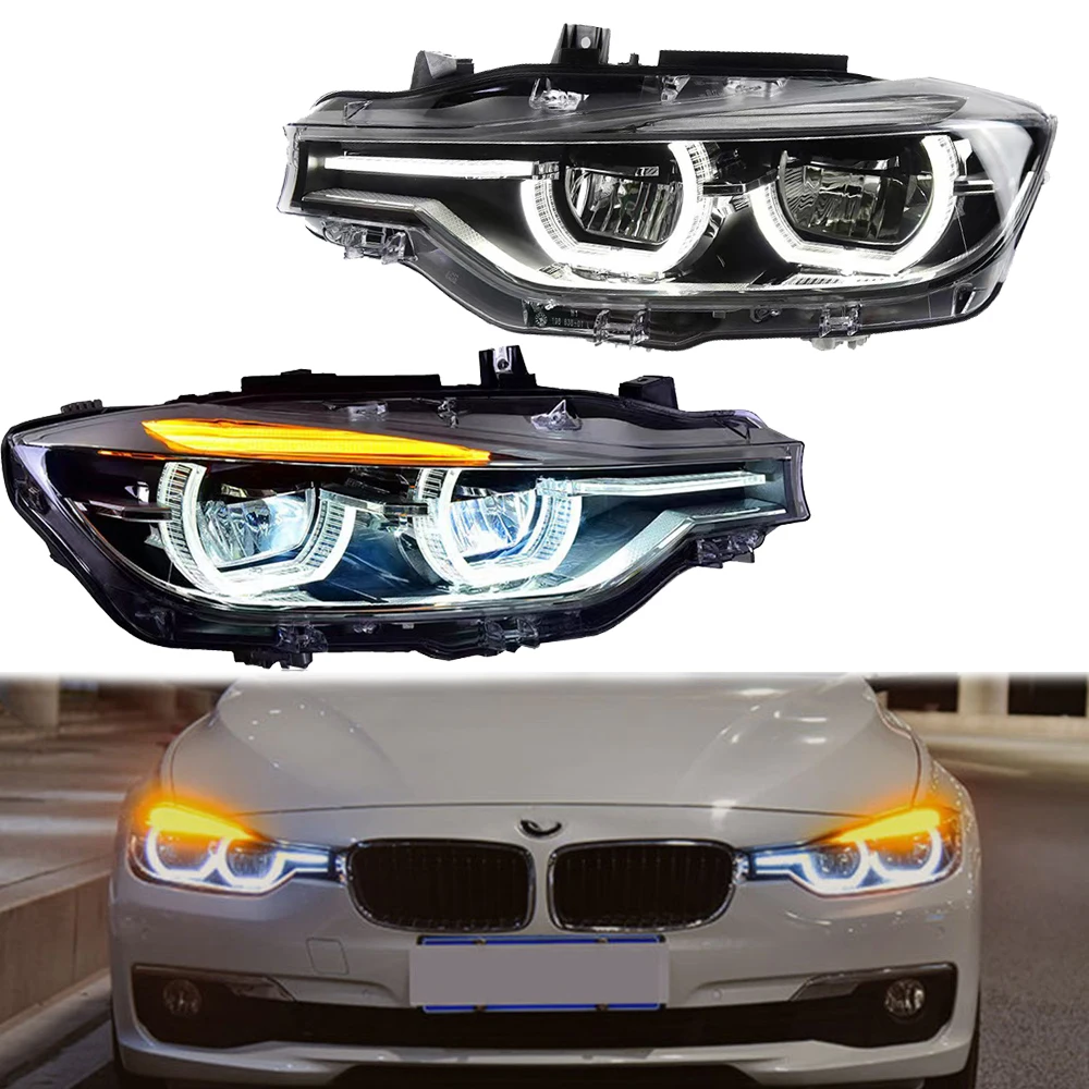 

Автомобильные фары в сборе для F30 F35 F80 2012-2019 BMW M3 светодиодные динамические фары DRL дизайн «ангельские глазки» аксессуары для линз проектора