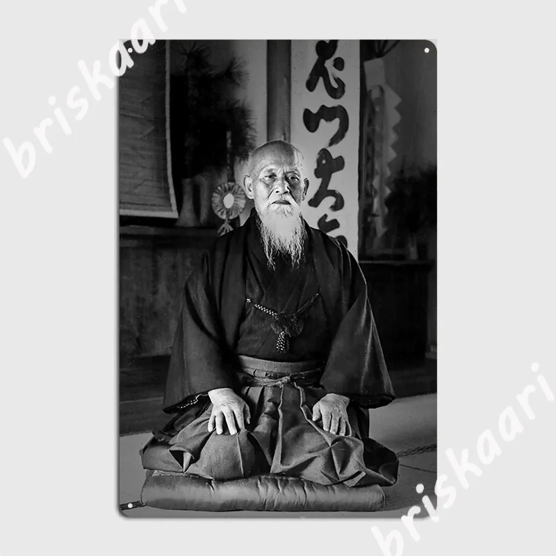 Aikido O Sensei Ueshiba Metal Sign Wall Decor Kitchen Decoration Wall Pub Tin Sign Poster