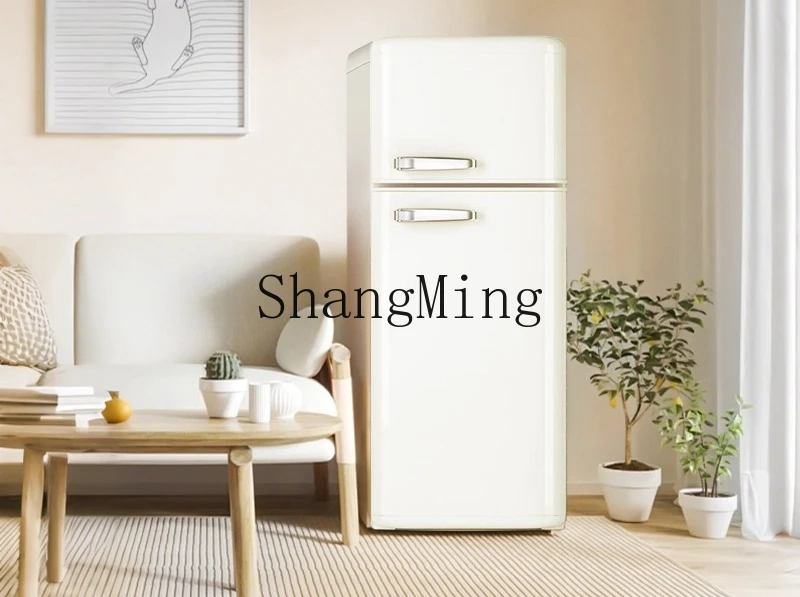ZYY レトロ小型家庭用両開き冷蔵および冷凍一流のエネルギー効率冷蔵庫小型アパート