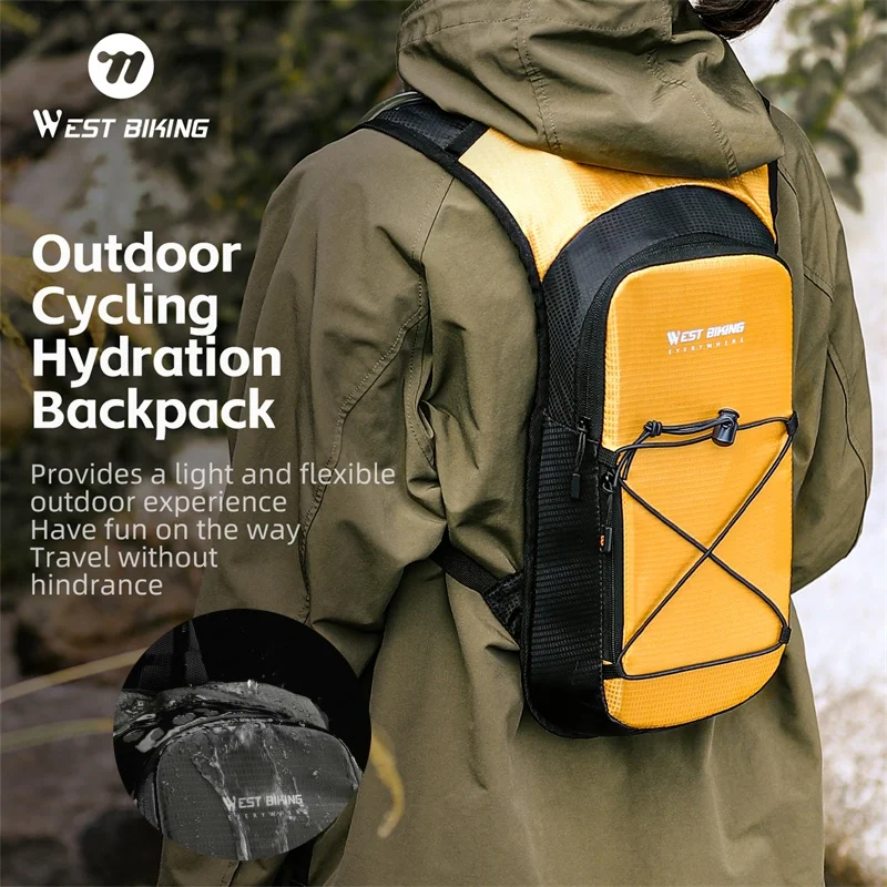 WEST BIKING Portable Cycling Backpack Waterproof Water Bag Outdoor Sports Climbing Hiking Pouch MTB Road Bike Hydration Backpack