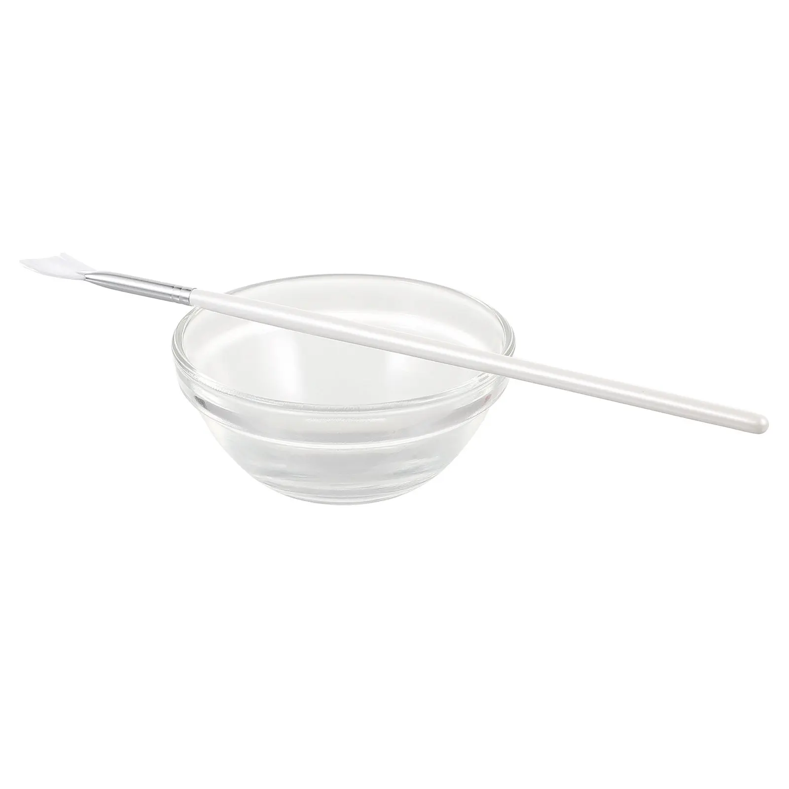 1Set Fan-Shaped Facial Mask Applicator Brush with Mixing Bowl for Sleeping Mask DIY Skincare Routine Beauty Brush Skin Treatment