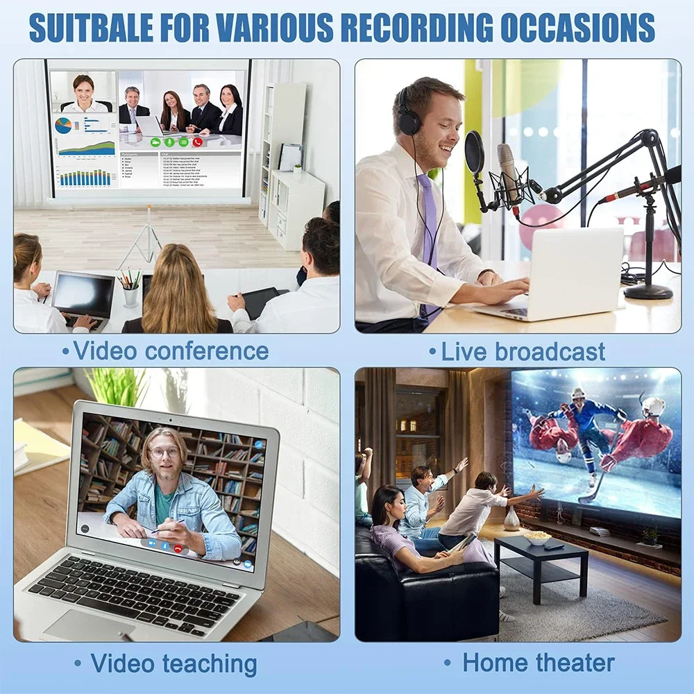 بطاقة التقاط فيديو 4K 1080P 60 إطارًا في الثانية HDMI-متوافقة مع USB 3.0 لمسجل بث الألعاب لـ PS4/Switch/Xbox/Windows/Mac