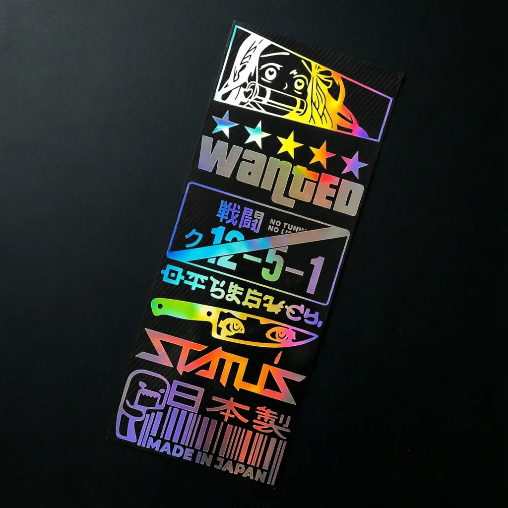 Wanted Decals Motorcycle Stickers Car Non Reflective Helmet Stickers Universal Model Letters MOTO Body MADE IN JAPAN