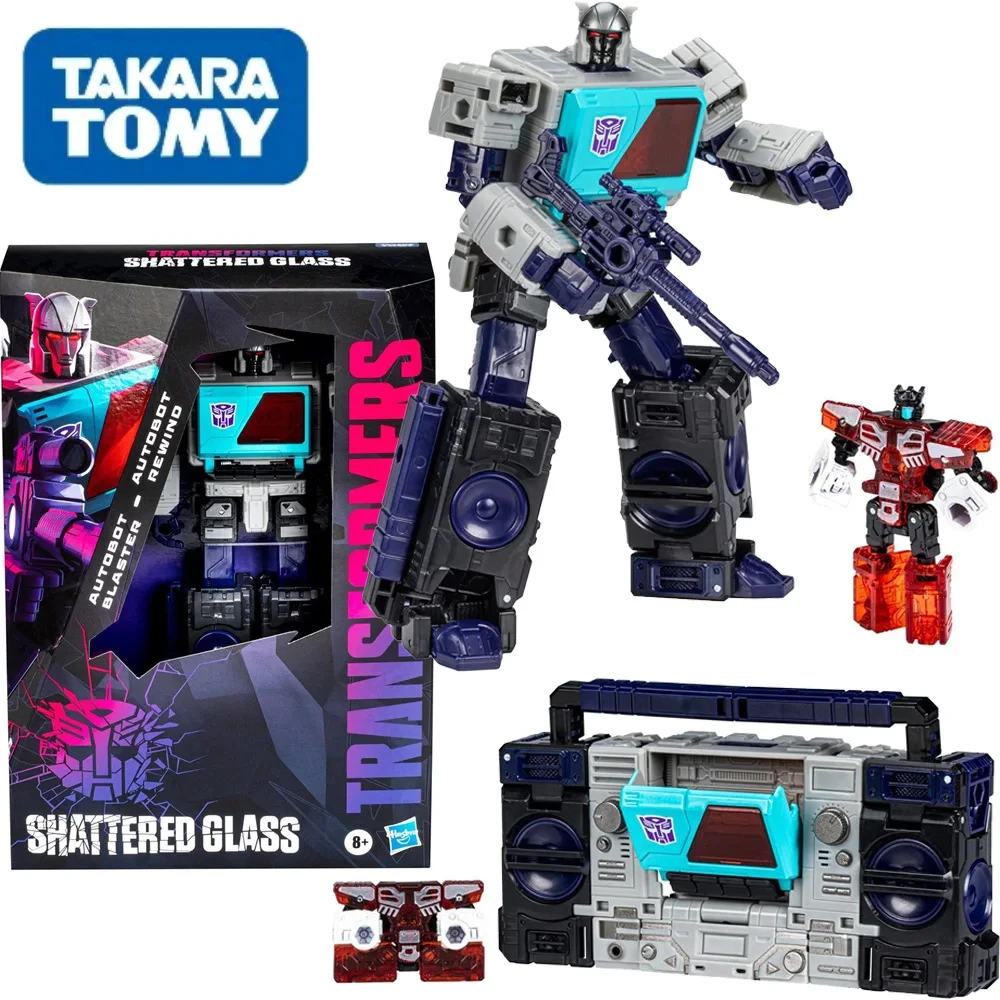 

Original Hasbro Transformers Generations Shattered Glass Collection Autobot Blaster Rewind Action Figure Model Toy Gift