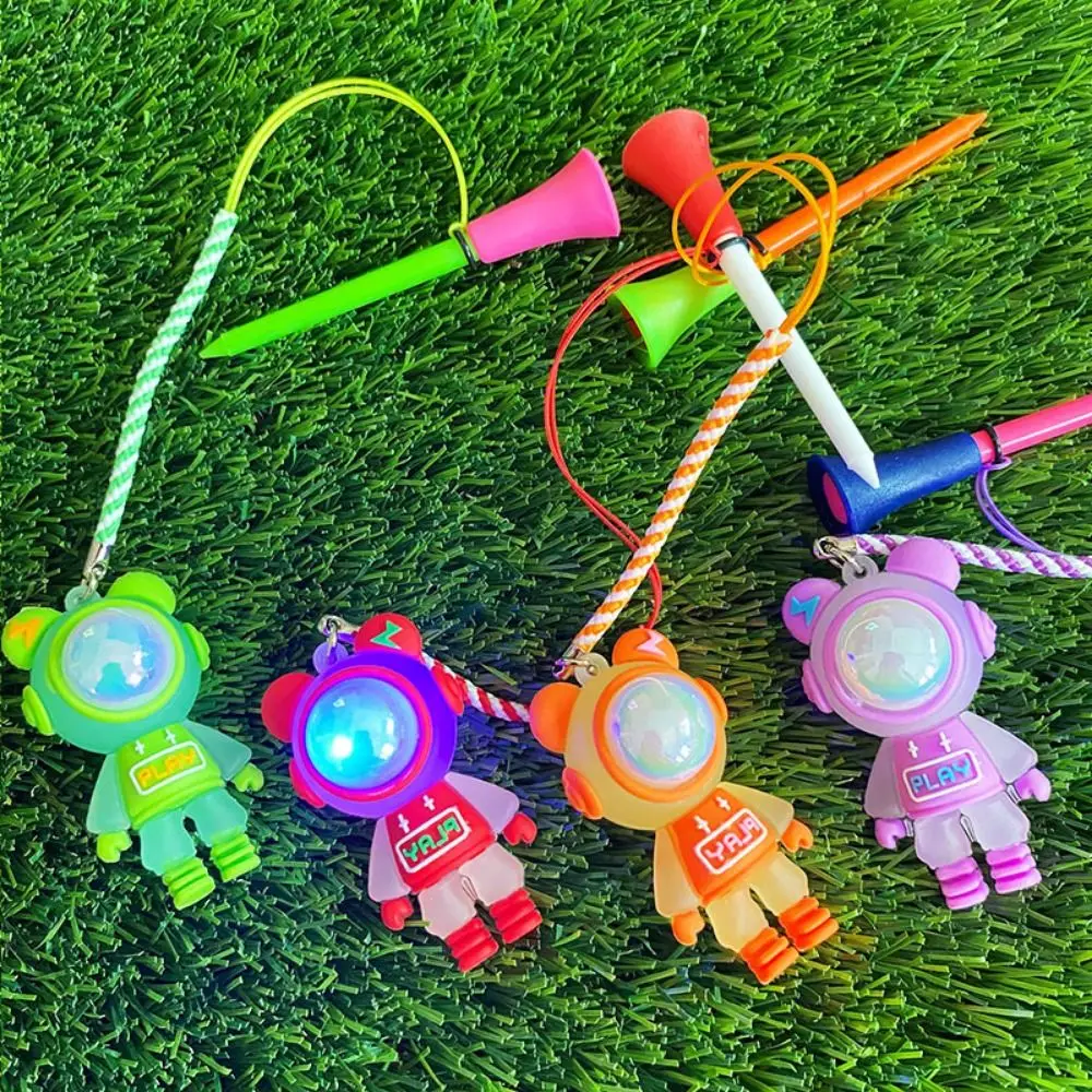 Cartoon Bear Golf Tee Flashing Light Astronaut Golf Rubber Tees 8.3cm Durable Golf Novelty Shape Tees Insert Into Grass