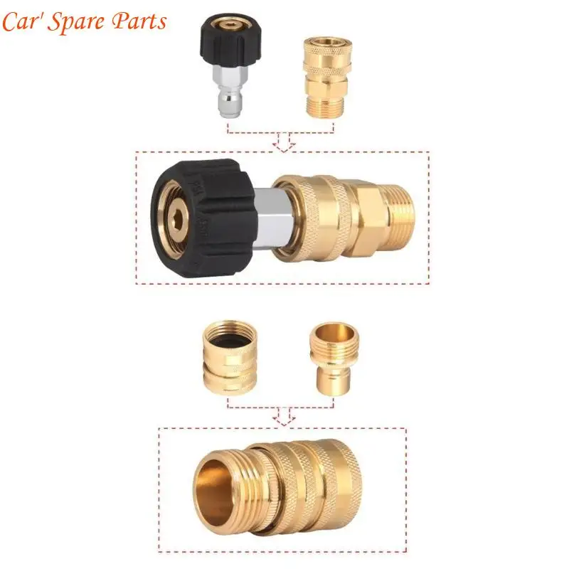 Y4UA Metal & Plastic High Pressure Washer Fittings Upgrades for Easy Installation