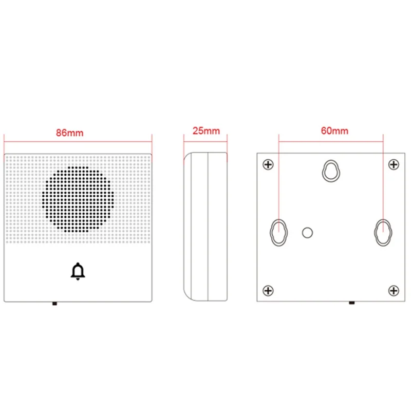 Timbre electrónico A55T, timbre de cuatro cables para sistema de control de acceso de puerta, 38 estanques