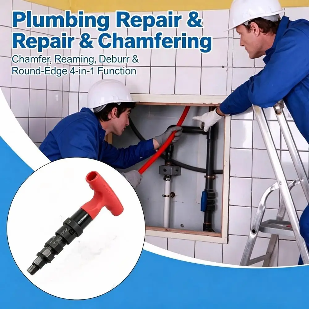 4‑in‑1 Pipe Deburring Chamfer Reamer Tool 16‑32mm T‑Handle Manual Plastic Water Pipe Inner Outer Burr Remover Plumbing Hand Tool